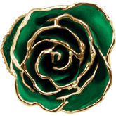 24K Solid Gold Rose- Emerald Green